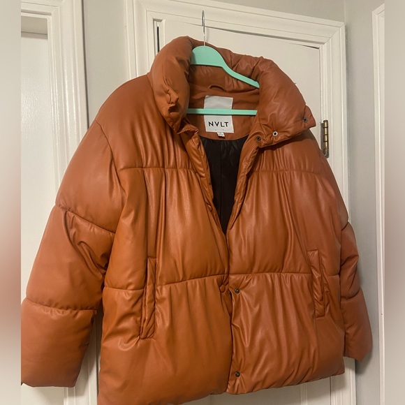 NVLT Vegan Leather Puffer Coat - Picture 5 of 5